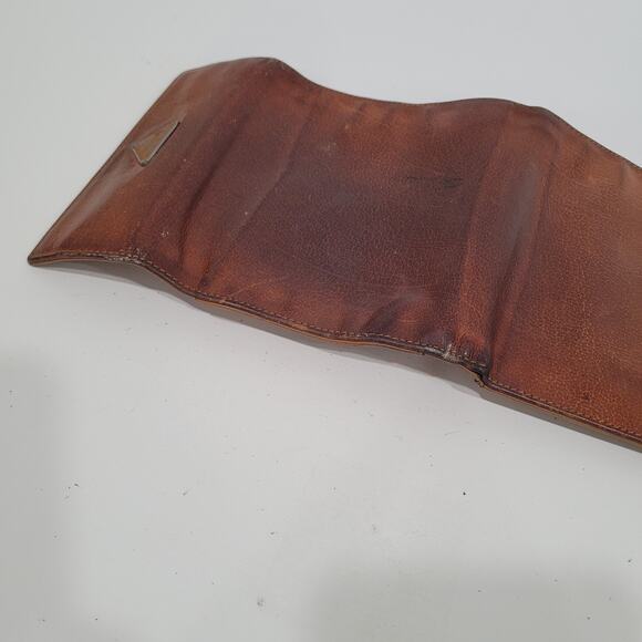 PRADA Smooth Geniue Leather Logo Plate Wallet Medium Envelope Medium Fair Vintag - Picture 10 of 16